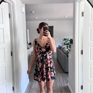 Charlotte Russe Black Floral Mini Dress